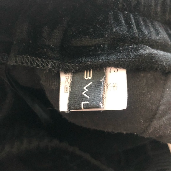 Black velour velvet sweatpants elastic size large classic casual comfort - Picture 6 of 7